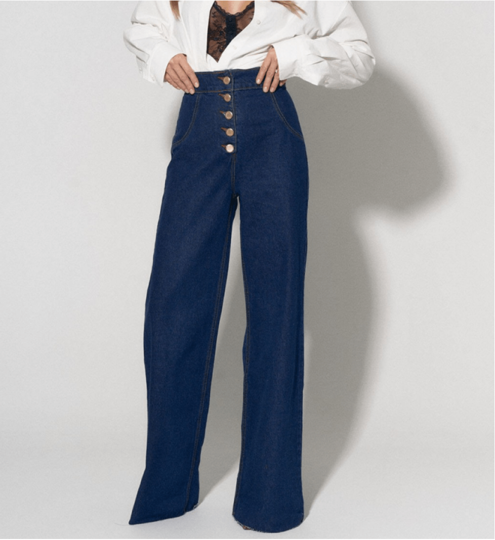 AISENBERG Chloe jeans with a row of buttons