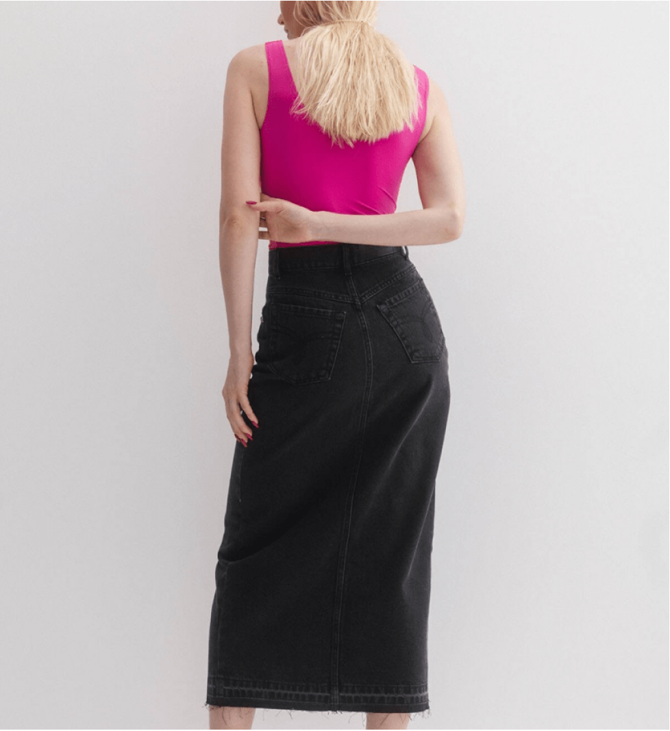 AISENBERG black midi skirt