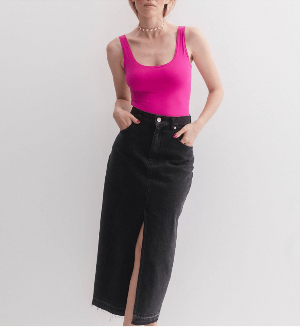 AISENBERG black midi skirt