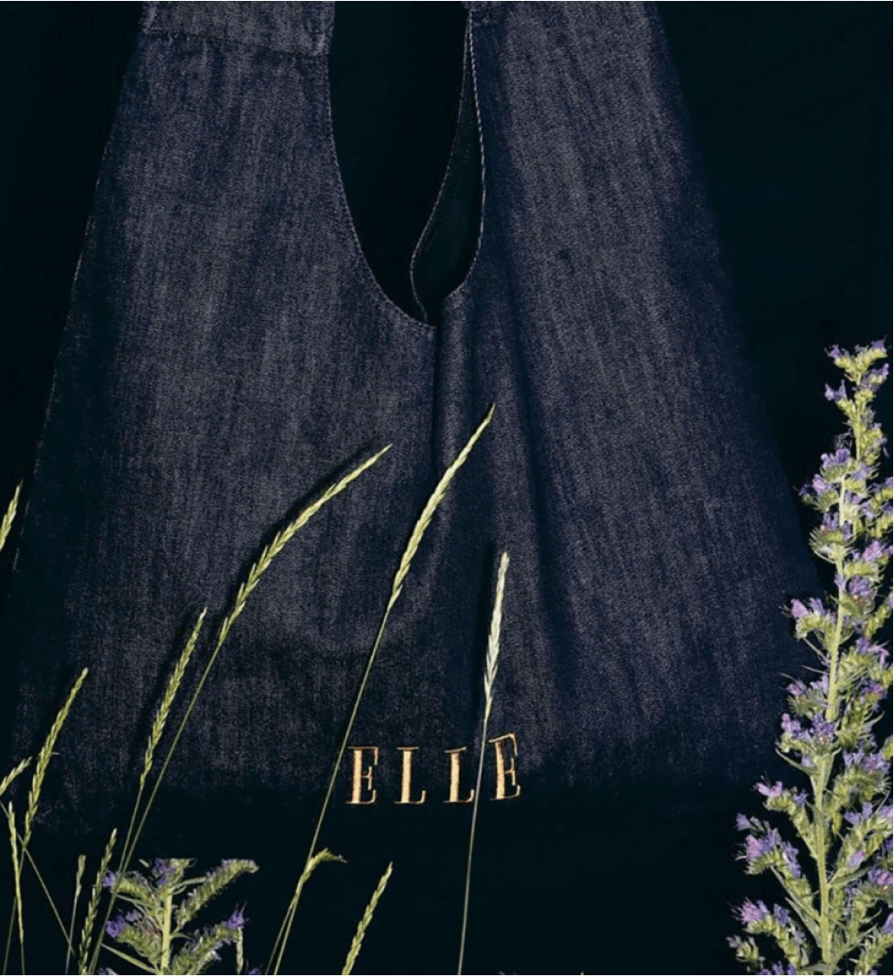 AISENBERG Denim sack bag black