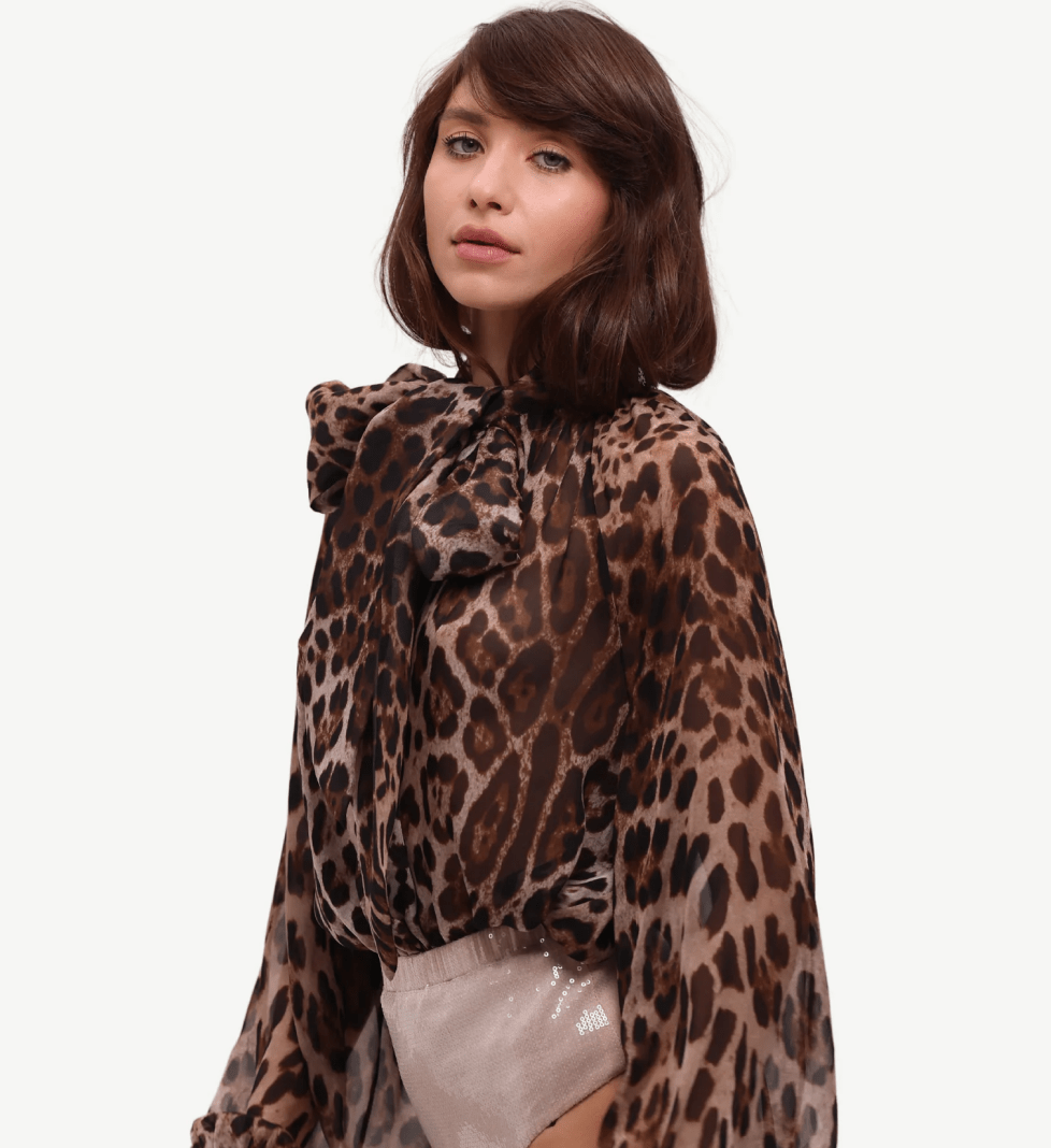 ALICE.K Silk blouse with bow leo