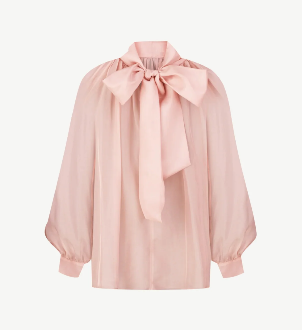 ALICE.K Silk blouse with bow pink