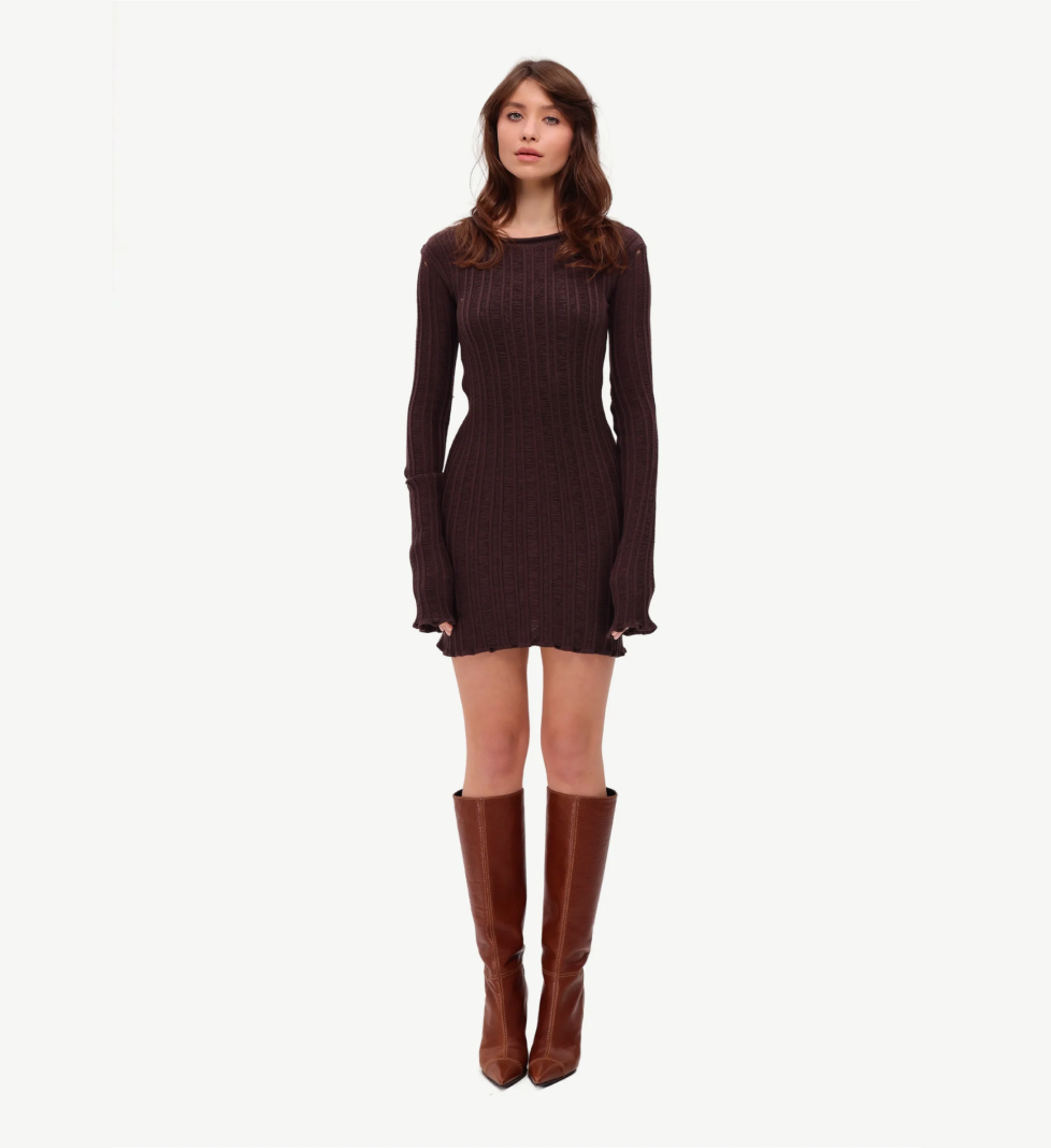 ALICE.K knitted dress in chocolate