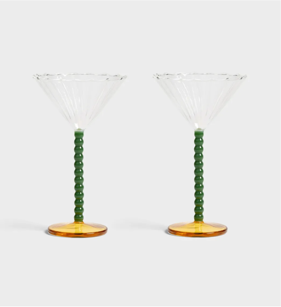 &k amsterdam Coupe twirl green set of 2