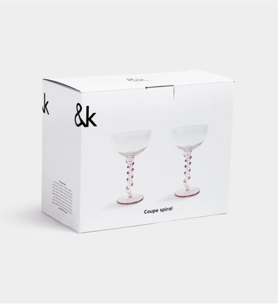 &k amsterdam Coupe spiral pink set of 2