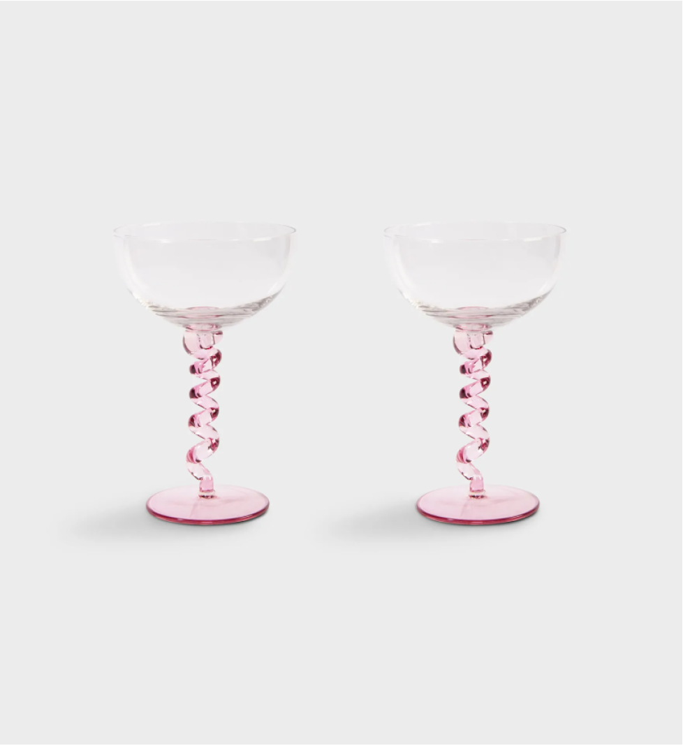&k amsterdam Coupe spiral pink set of 2