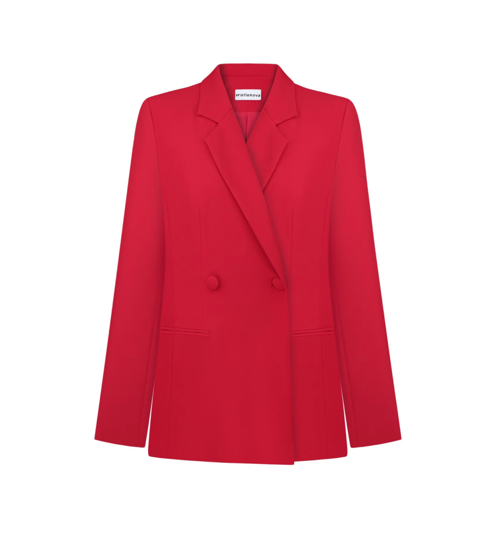 ARUTIUNOVA blazer with fitted waist red