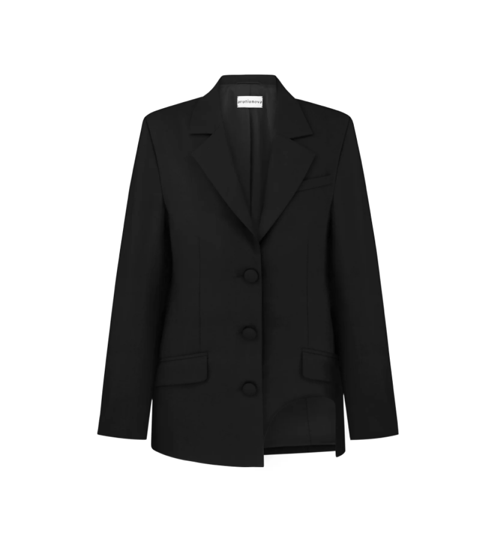 ARUTIUNOVA single-breasted cutout blazer black