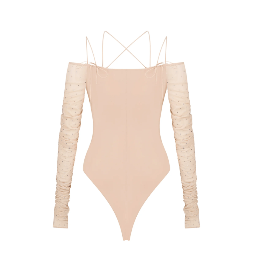 ARUTIUNOVA bodysuit with thin straps beige