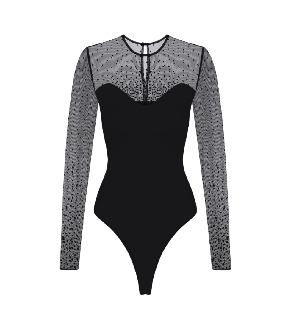 ARUTIUNOVA crystal bodysuit black