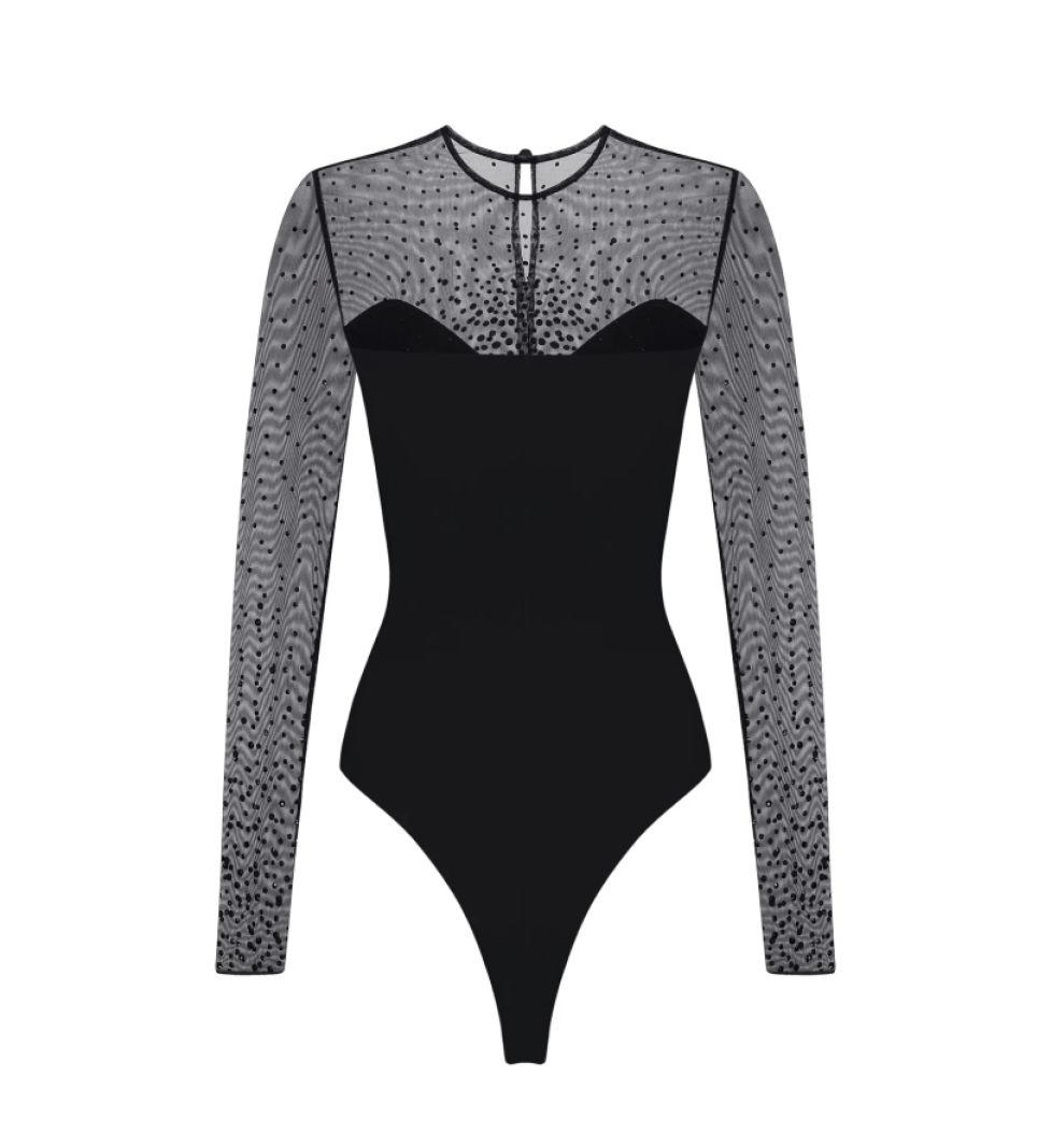 ARUTIUNOVA crystal bodysuit black