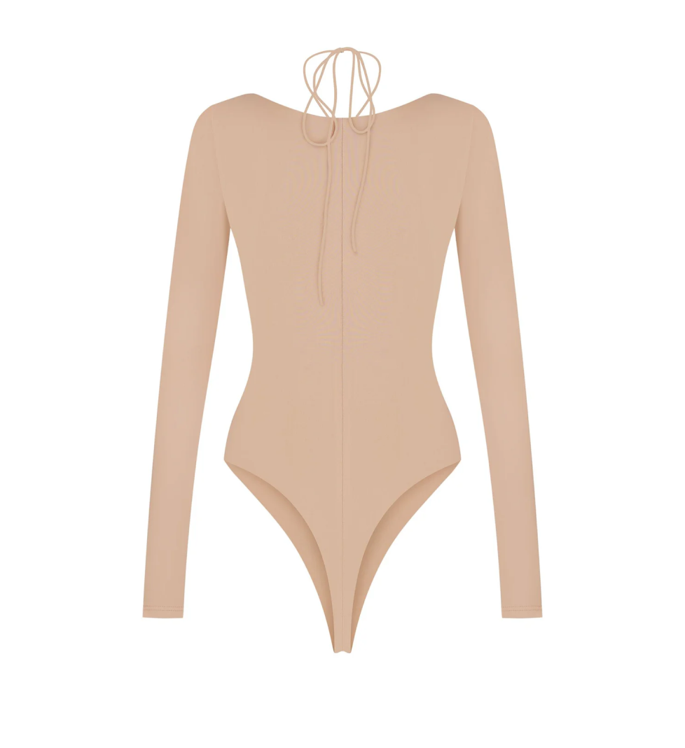 ARUTIUNOVA drawstring bodysuit Tina beige