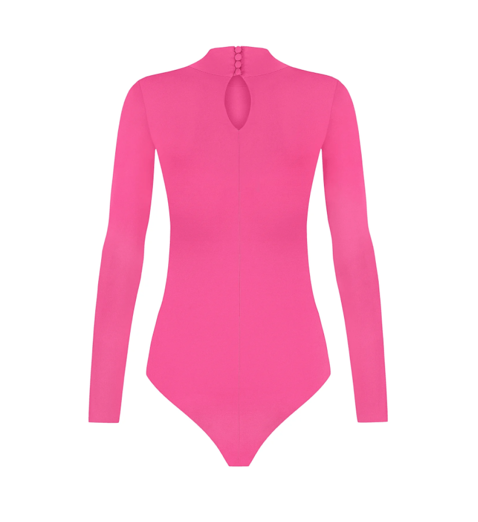 ARUTIUNOVA twist chest detail bodysuit pink