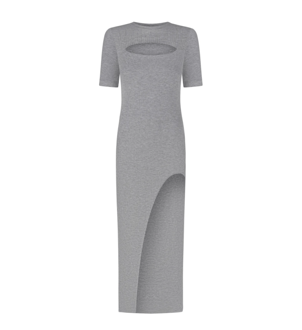 ARUTIUNOVA dress with a cut in the front grey