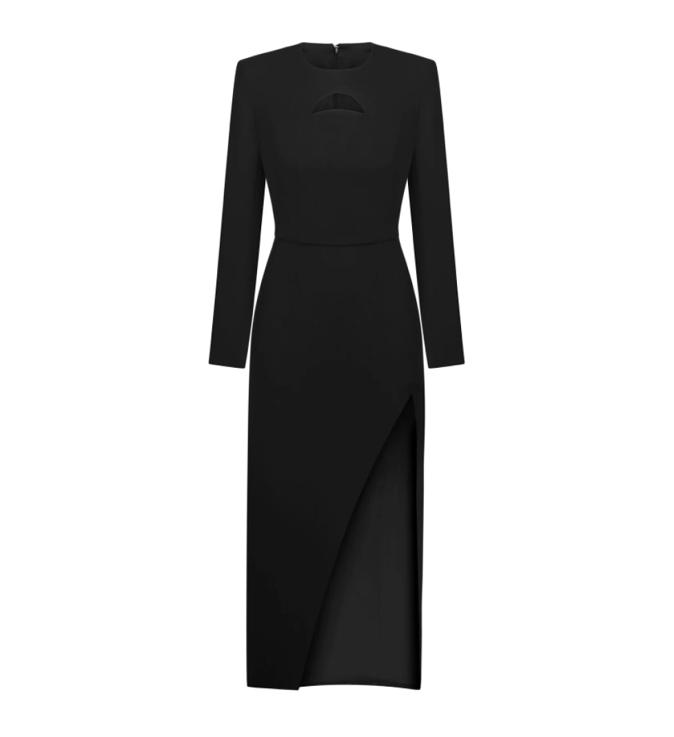ARUTIUNOVA front-slit midi dress black