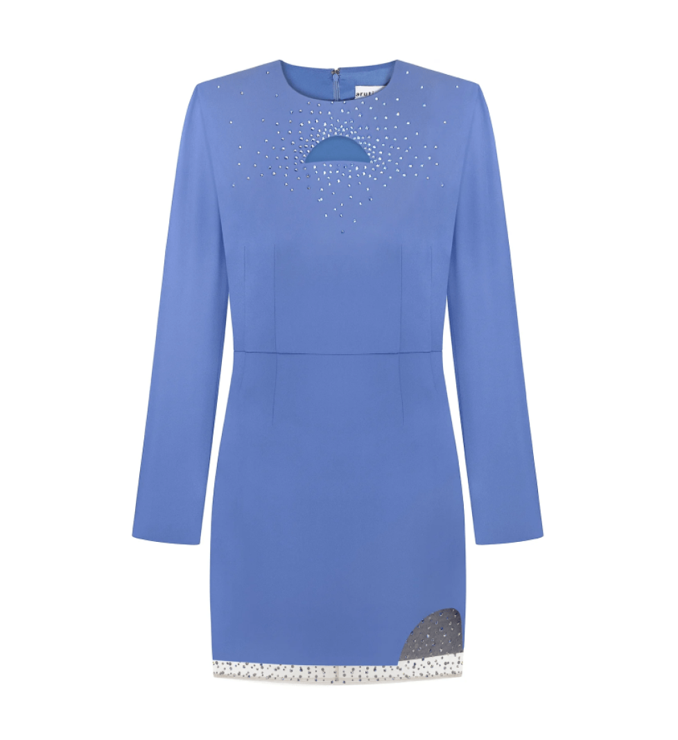 ARUTIUNOVA mini dress with crystal blue