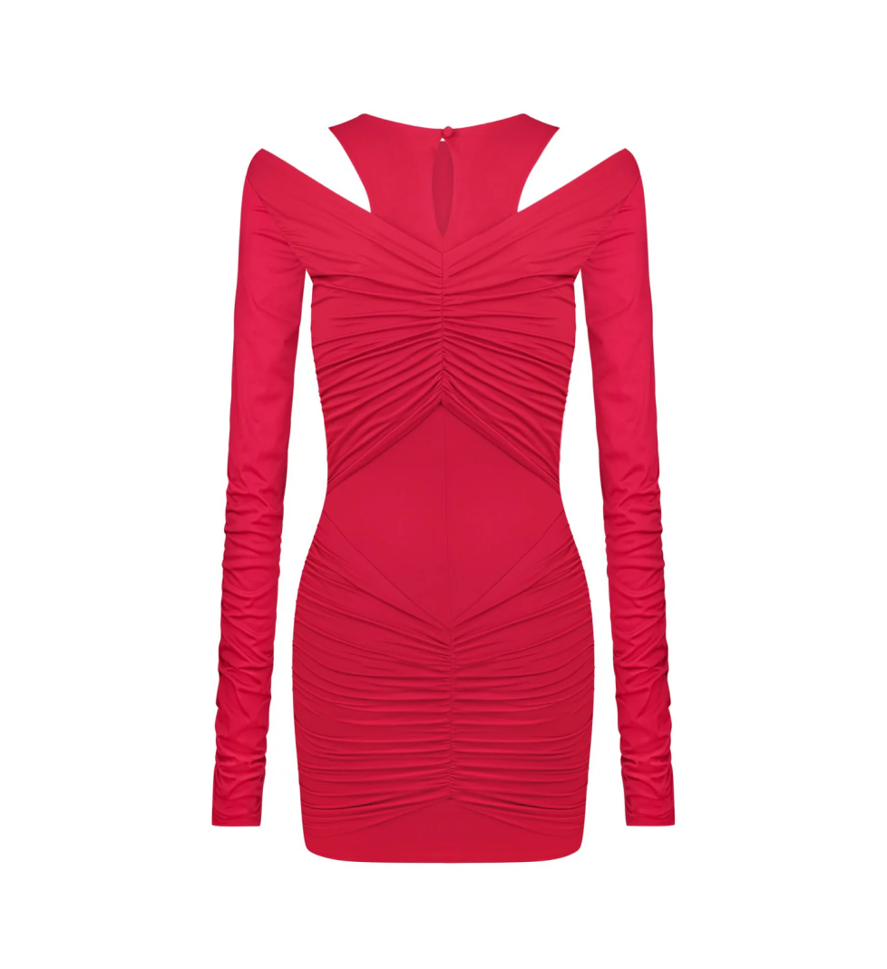ARUTIUNOVA twisted mini dress red