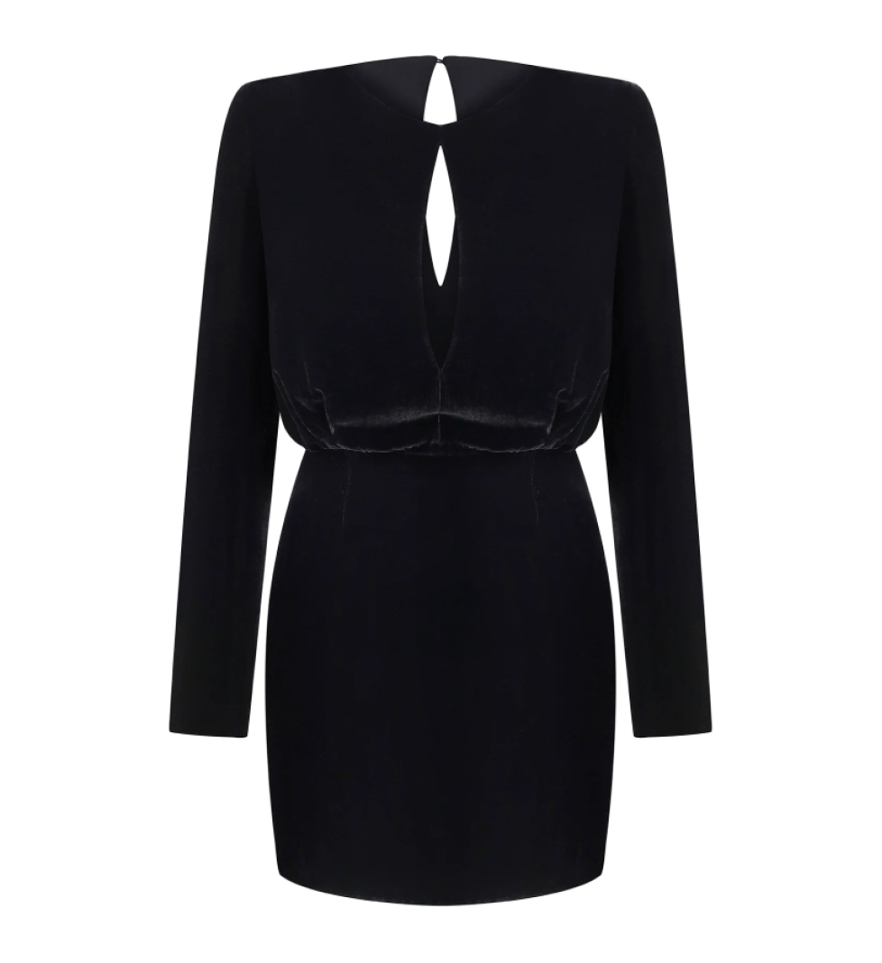 ARUTIUNOVA velvet mini dress black