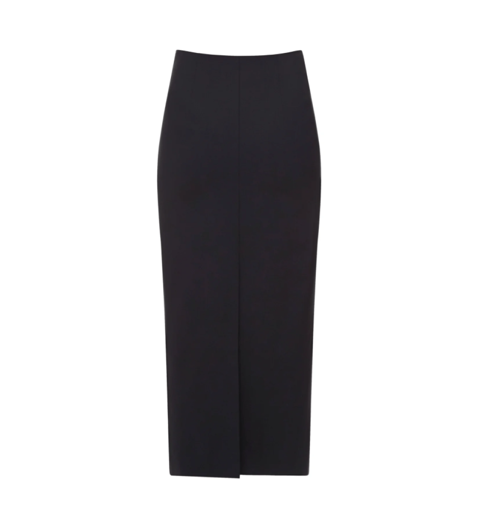 ARUTIUNOVA split back midi skirt black