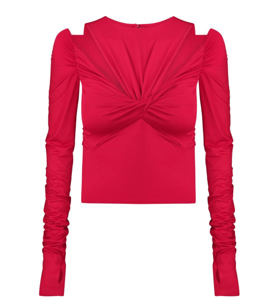 ARUTIUNOVA cropped top with a twist red