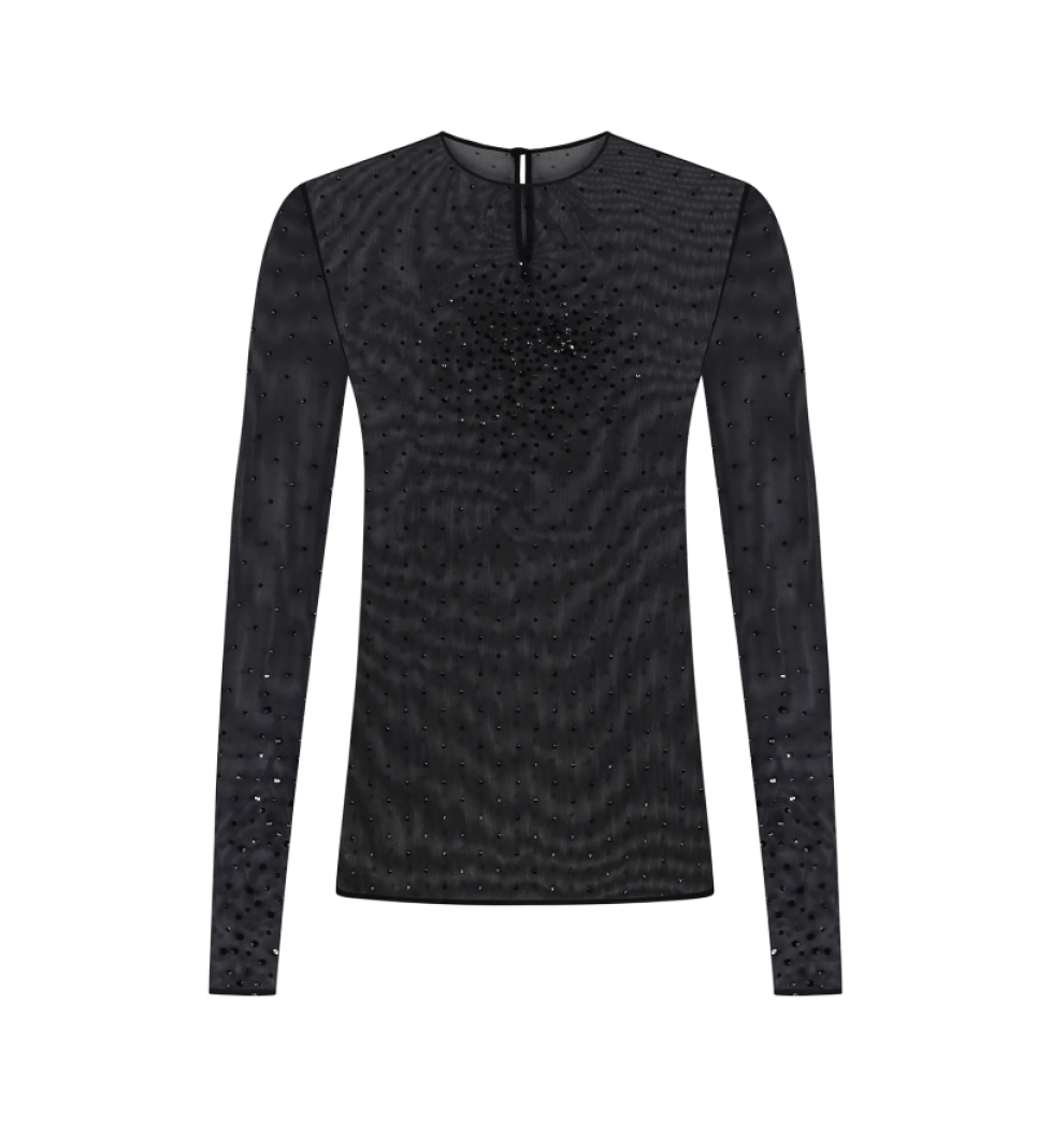 ARUTIUNOVA long sleeve crystal top black