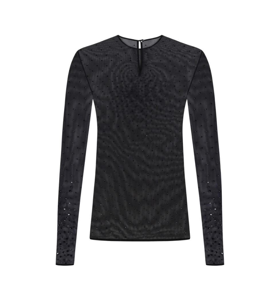 ARUTIUNOVA long sleeve crystal top black
