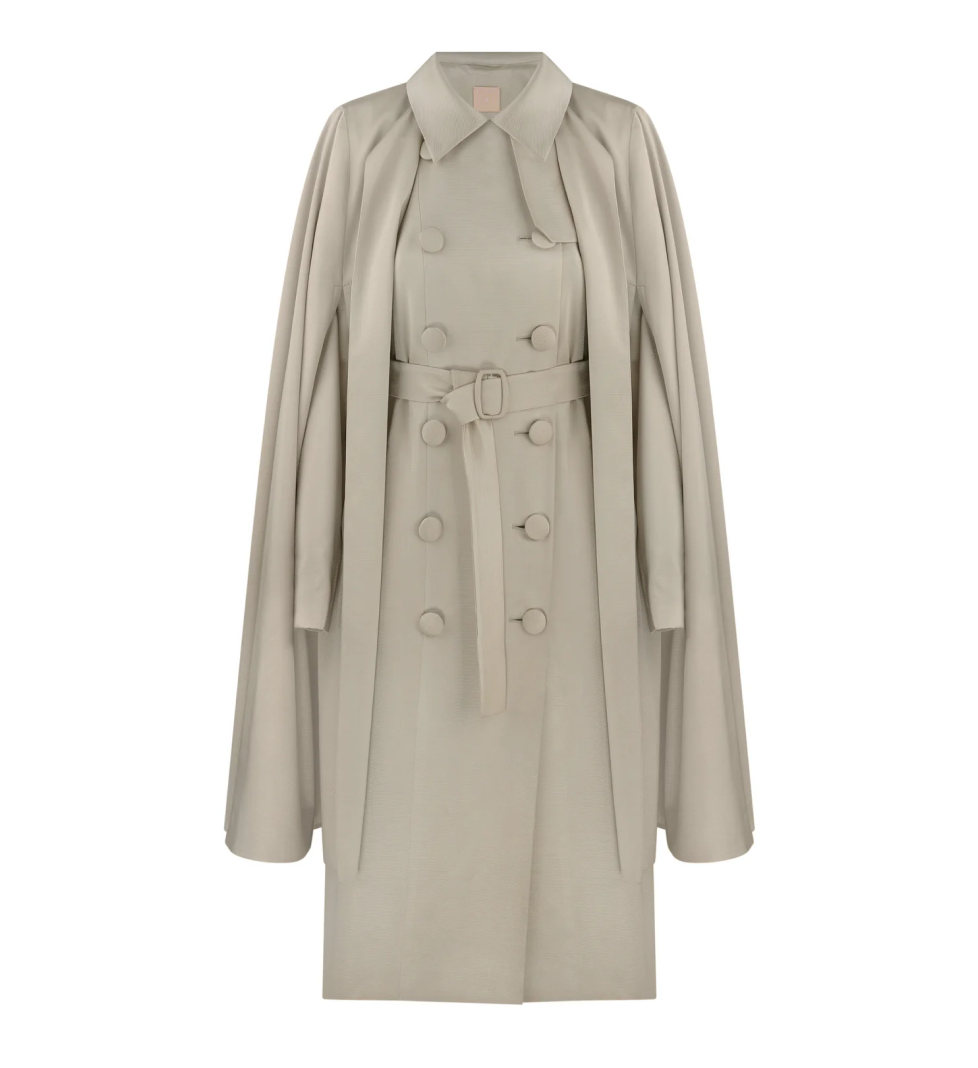 ARUTIUNOVA trenchcoat with detachable-cape beige