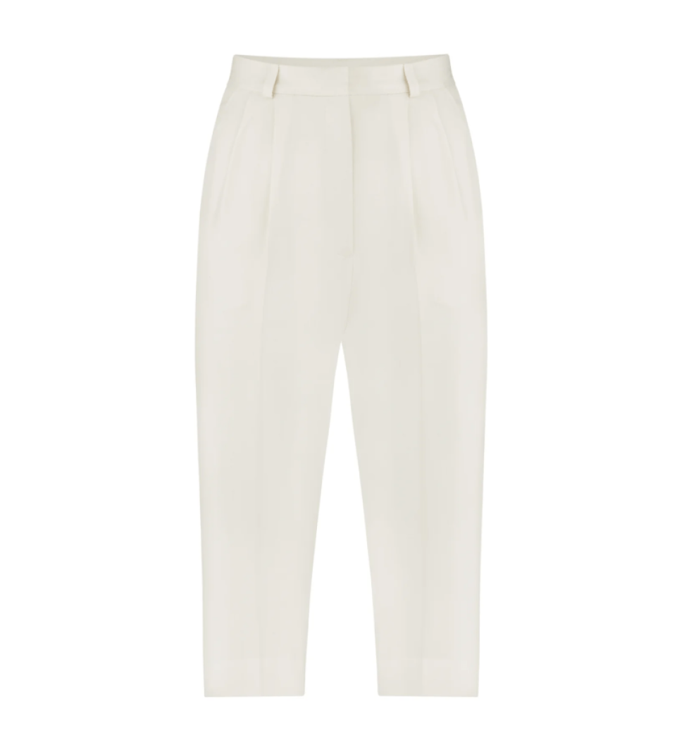 ARUTIUNOVA cropped straight-leg trousers cream milk