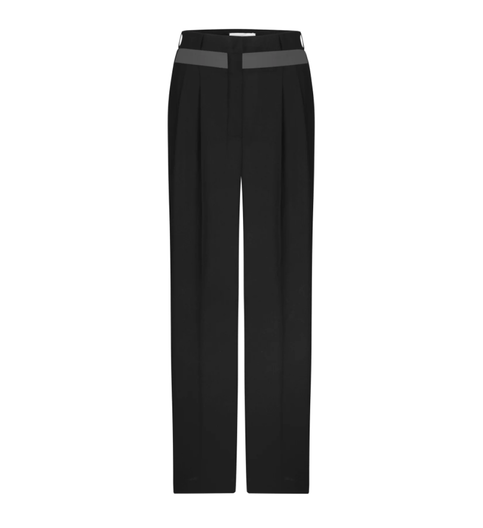 ARUTIUNOVA straight-leg trousers with mesh insert black