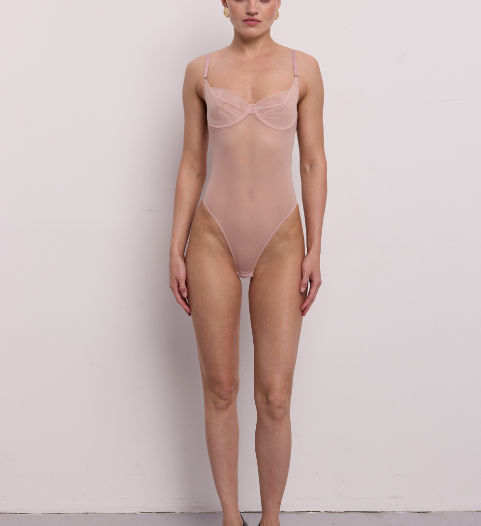 BAZHANE Eventide pink bodysuit
