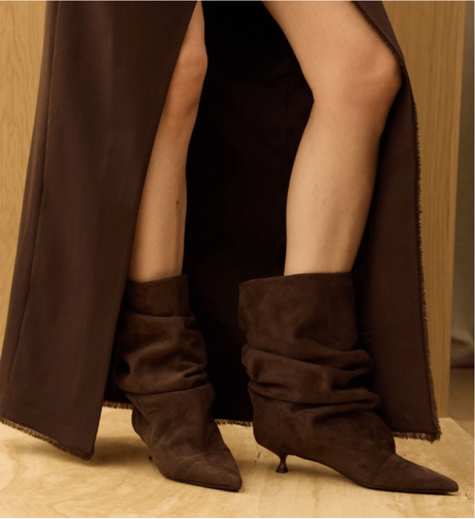 BAZHANE Ankle boots Accordion brown