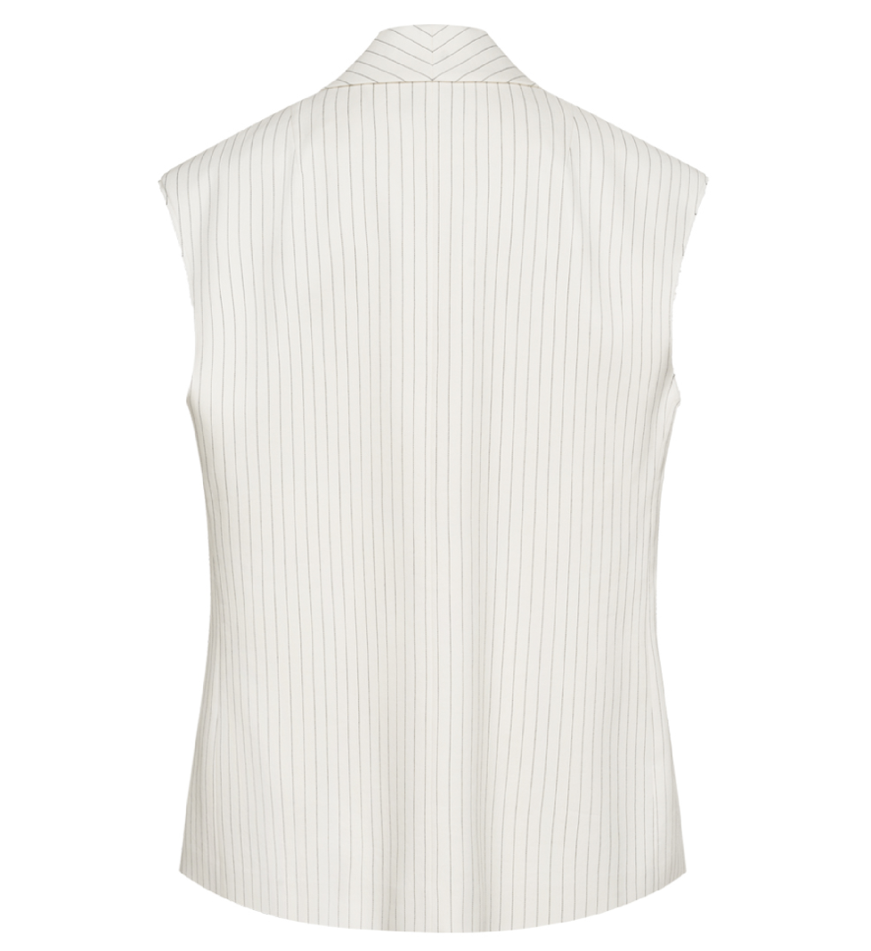 BAZHANE Linen oversized vest milk in stripes