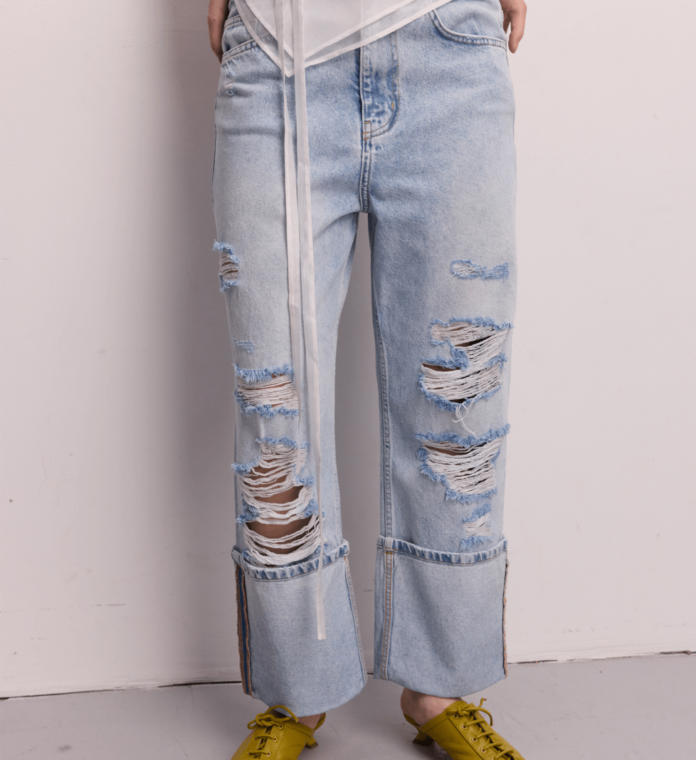 BAZHANE Boyish Ripped jeans light blue