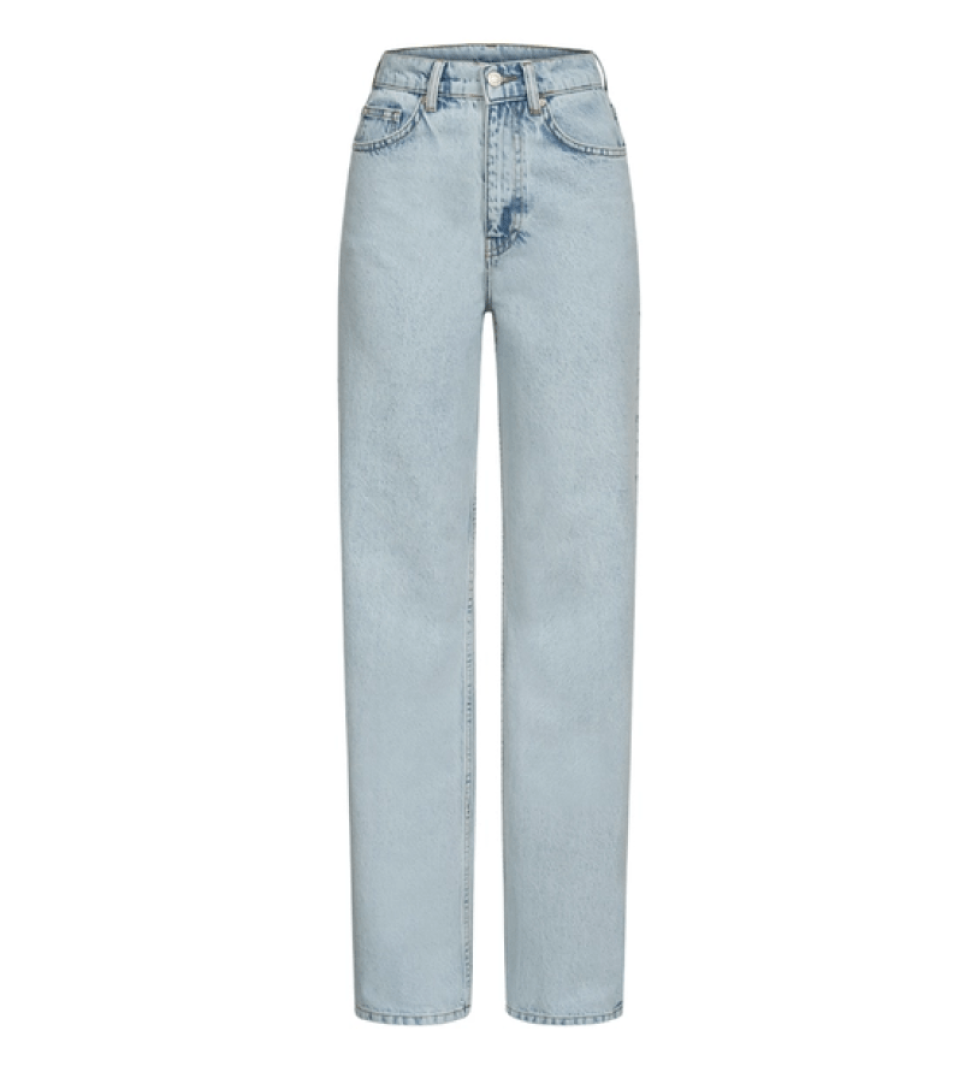 BAZHANE Straight cut jeans light blue