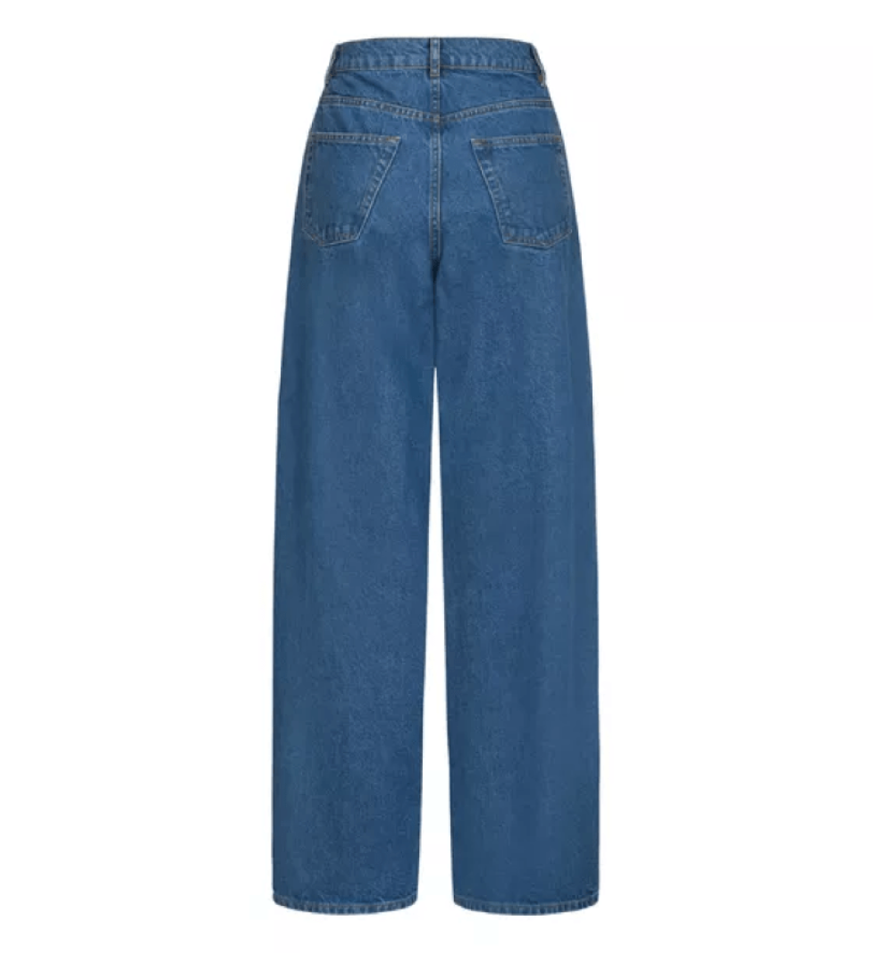 BAZHANE Wide cut jeans blue