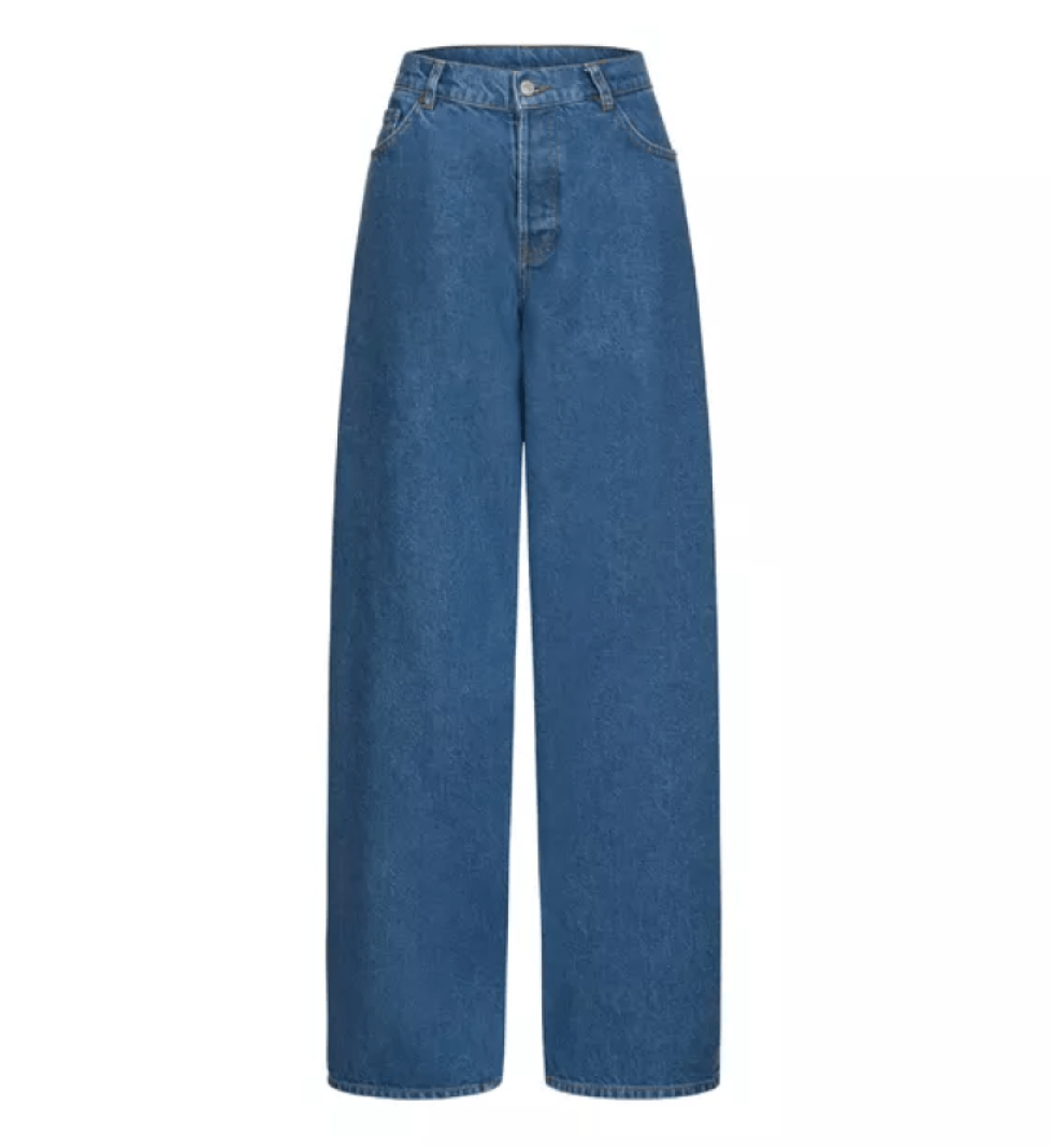 BAZHANE Wide cut jeans blue
