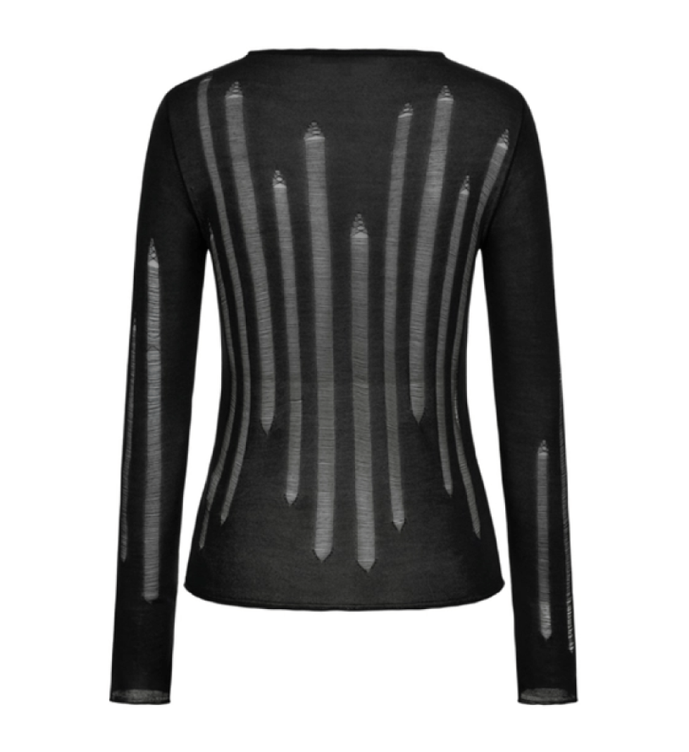 BAZHANE Long sleeve knitted black