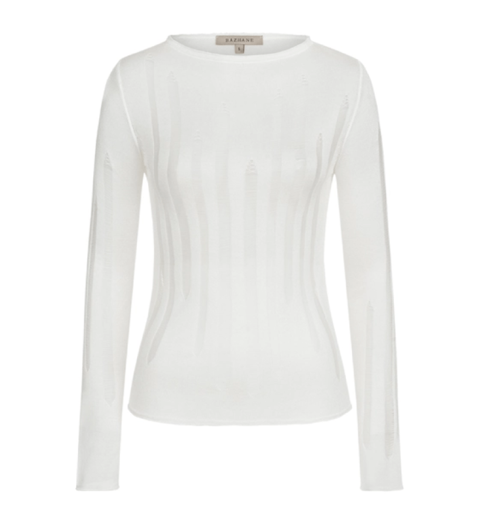 BAZHANE Long sleeve knitted milk
