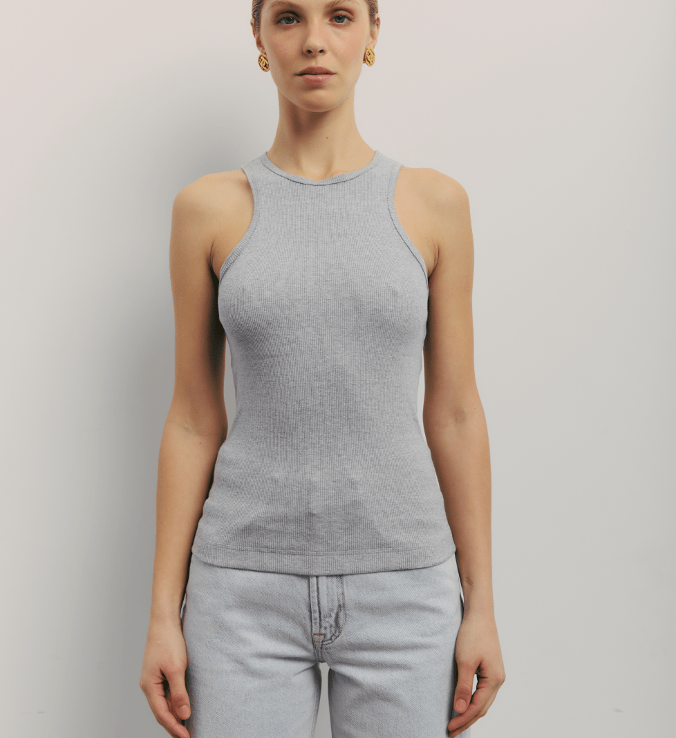 BAZHANE long tank top grey