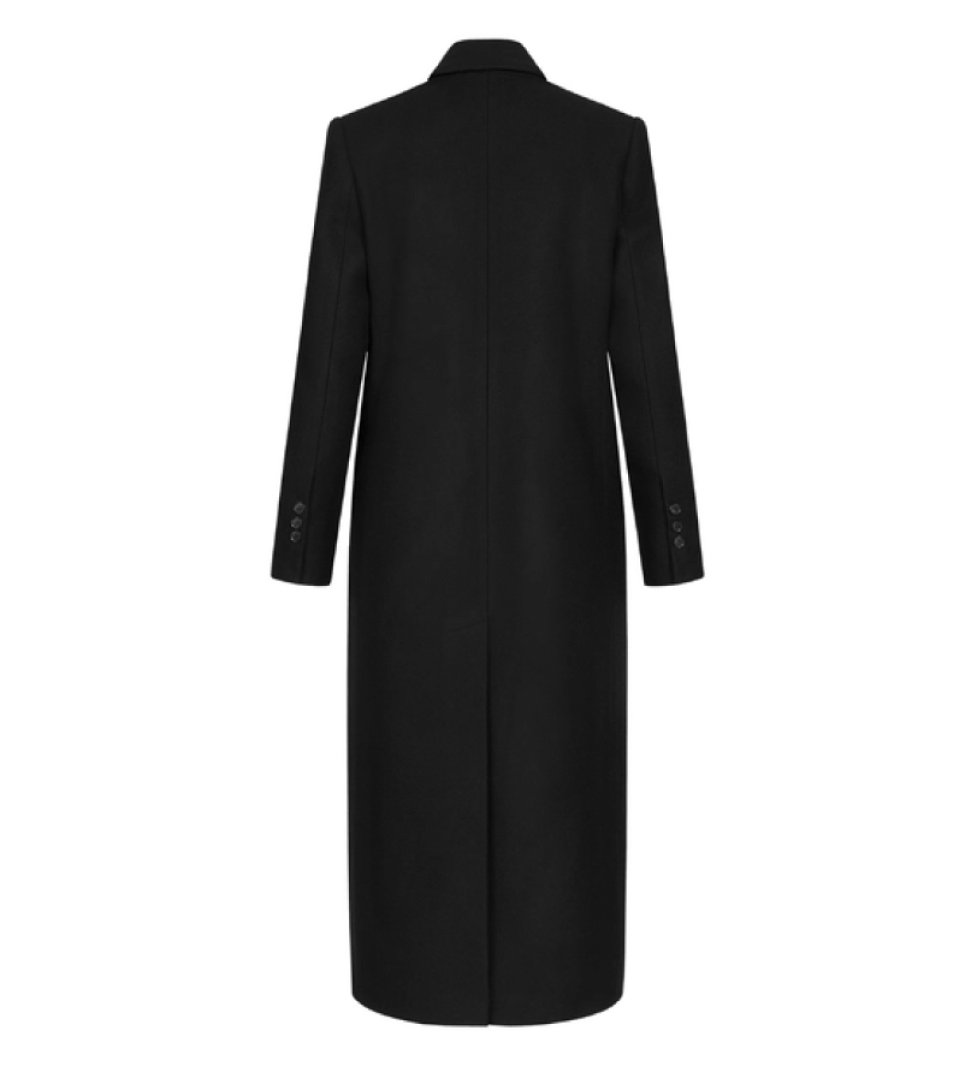 Пальто двобортне BAZHANE прямого крою black