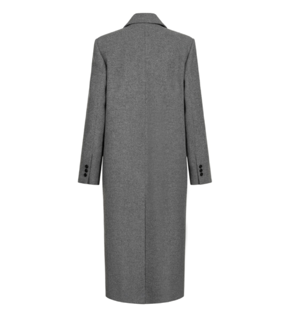 Пальто двобортне BAZHANE прямого крою grey