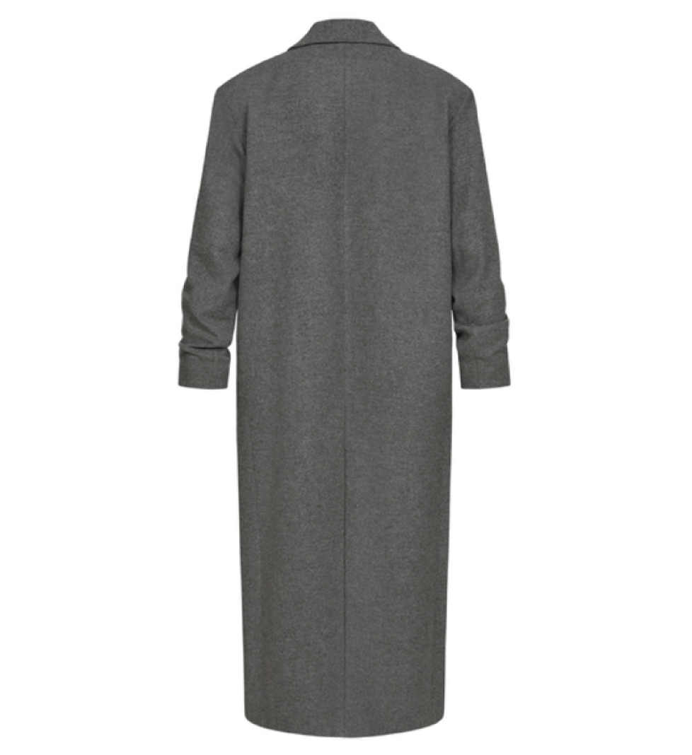 Пальто BAZHANE прямого крою зі збіркою grey