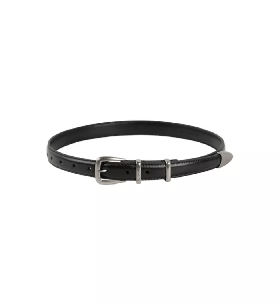 BAZHANE Leather Belt with silver buckle