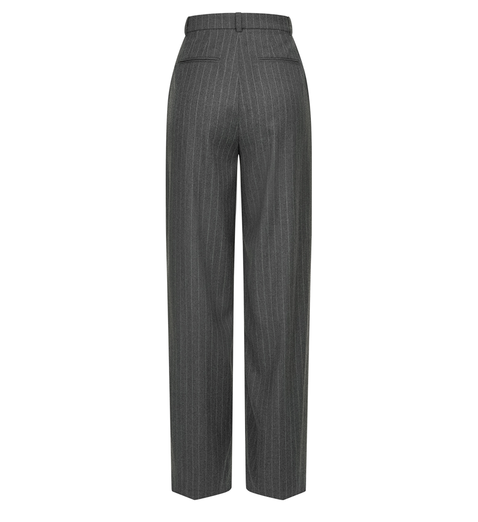 BAZHANE Wollen pants relax on a medium fit gray striped