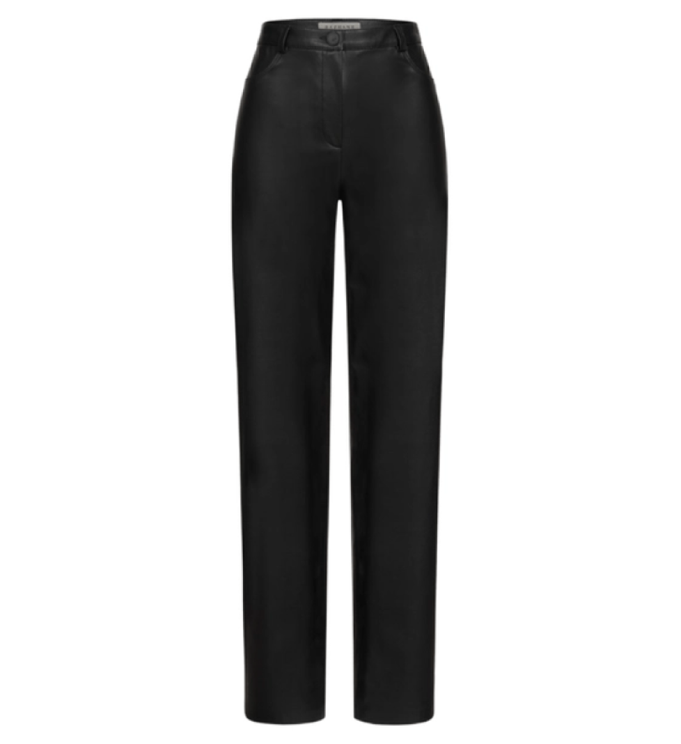 BAZHANE Eco-leather pants black