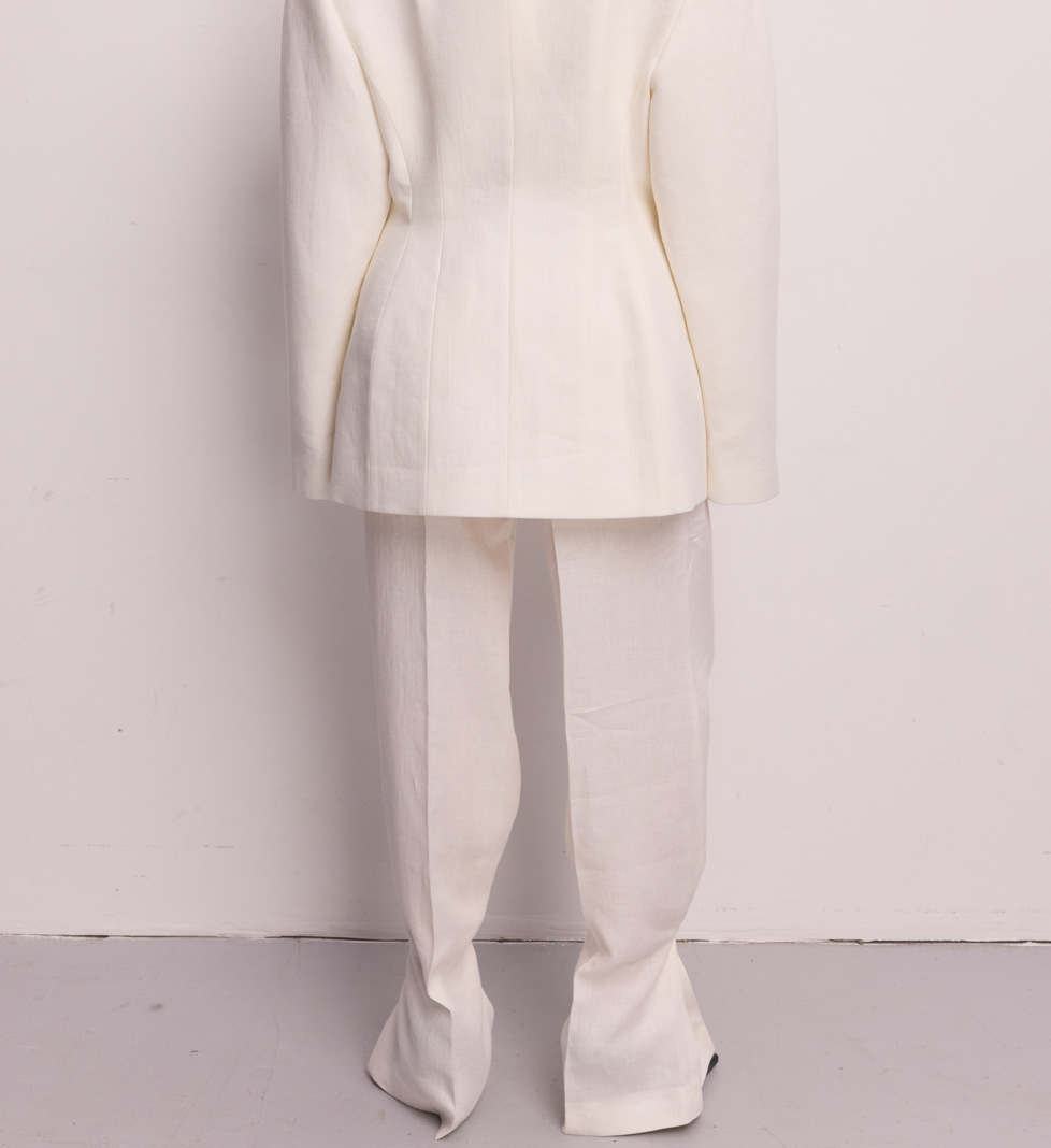 BAZHANE Linen trousers Fold milk