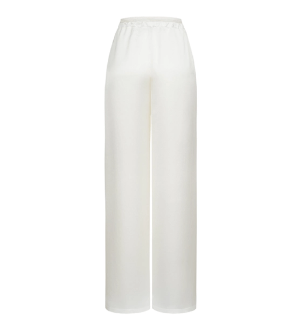 BAZHANE Satin pants with imitation of lace underwear milk