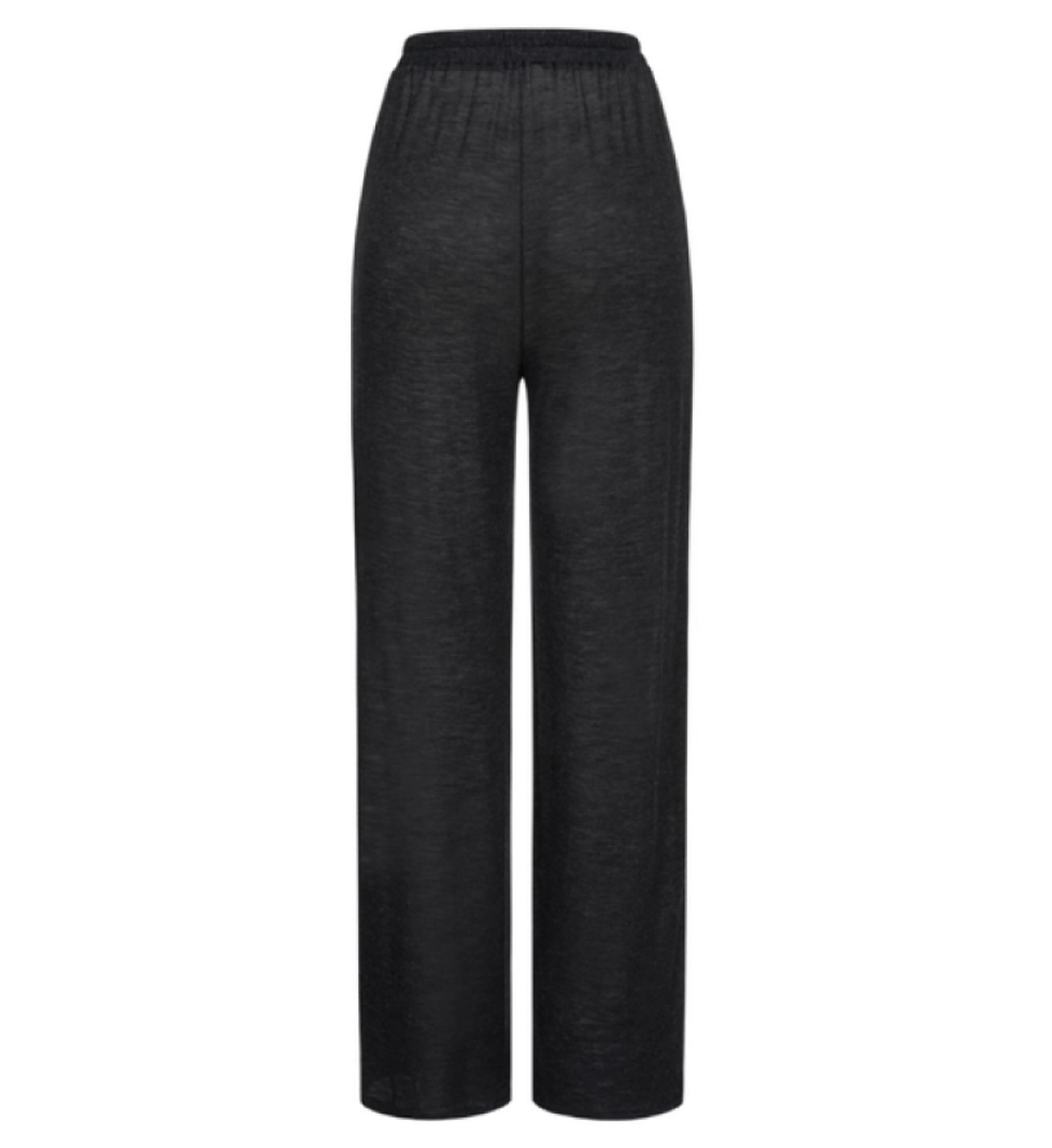 BAZHANE Straight cut translucent pants black