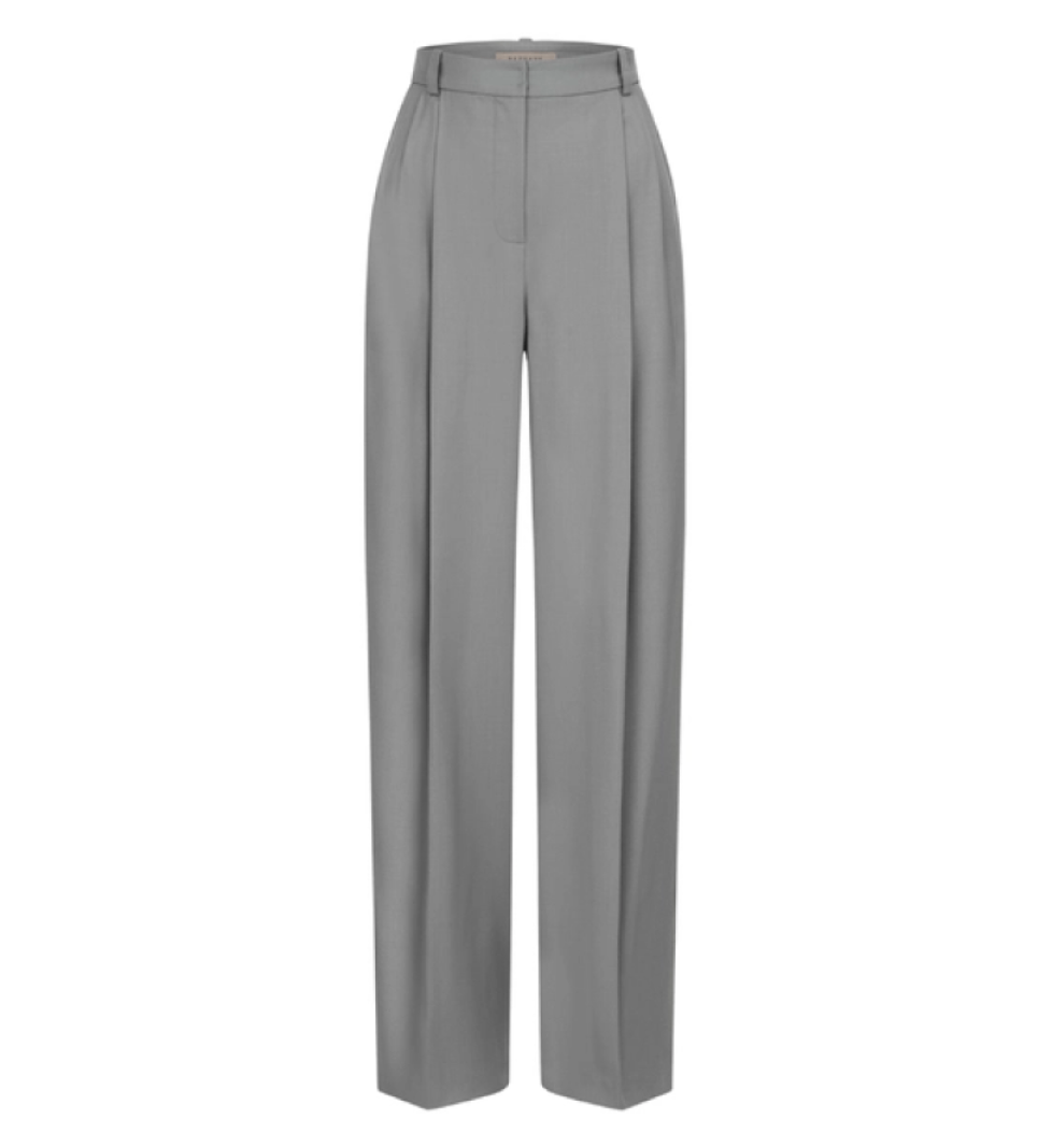 BAZHANE Wollen pants relax on a medium fit grey