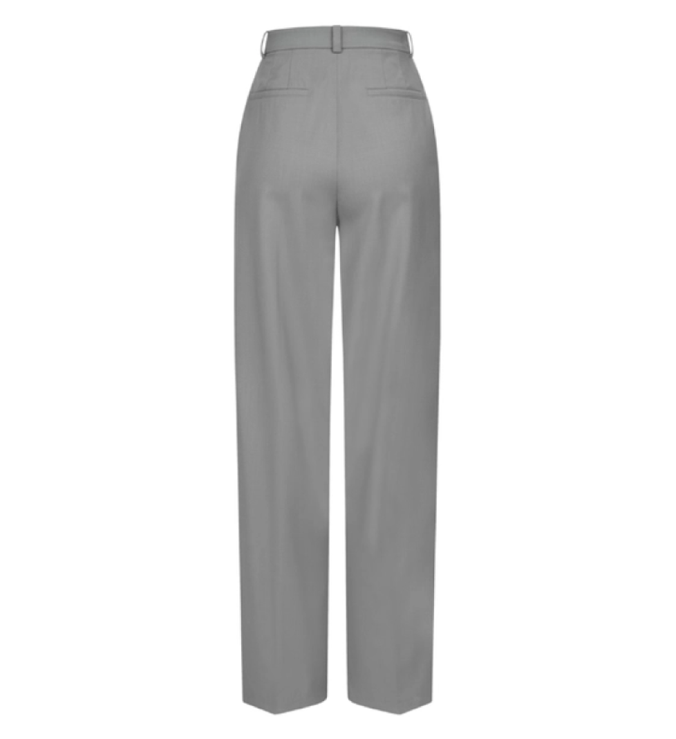 BAZHANE Wollen pants relax on a medium fit grey